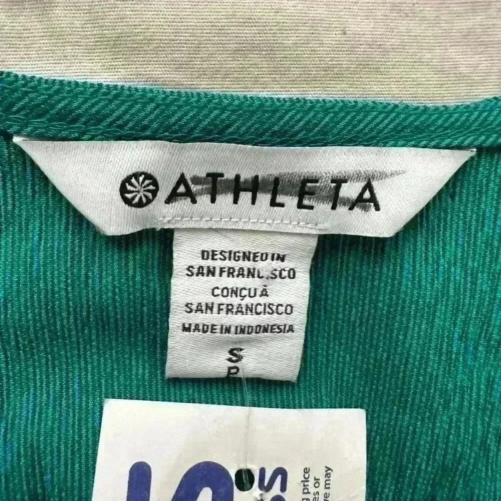 Athleta Summer Dress Womens Green Maxi Echo Drawstring Pocket Sleeveless NWOT SM - Picture 3 of 10